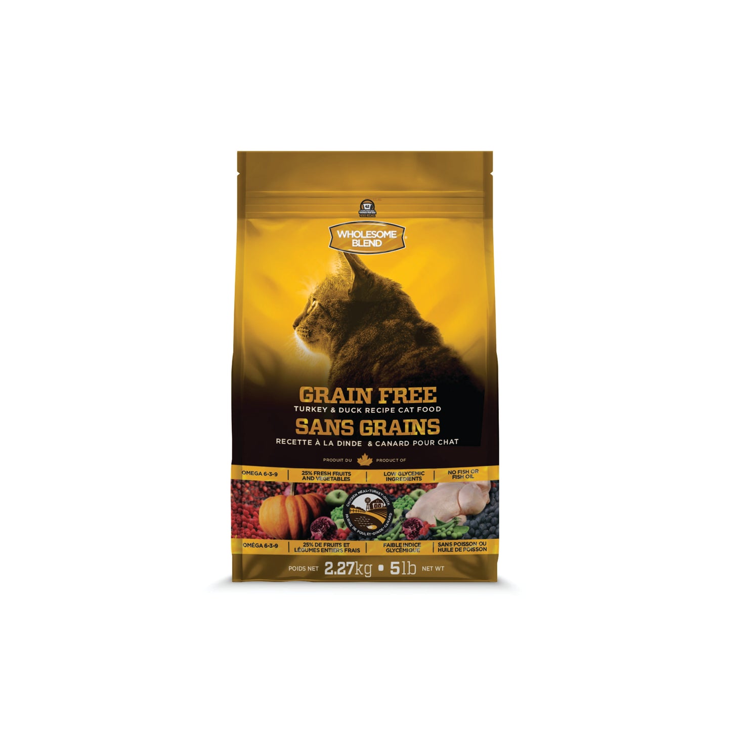 Wholesome Blend - Nourriture sèche pour chat (sans grains, dinde et canard)