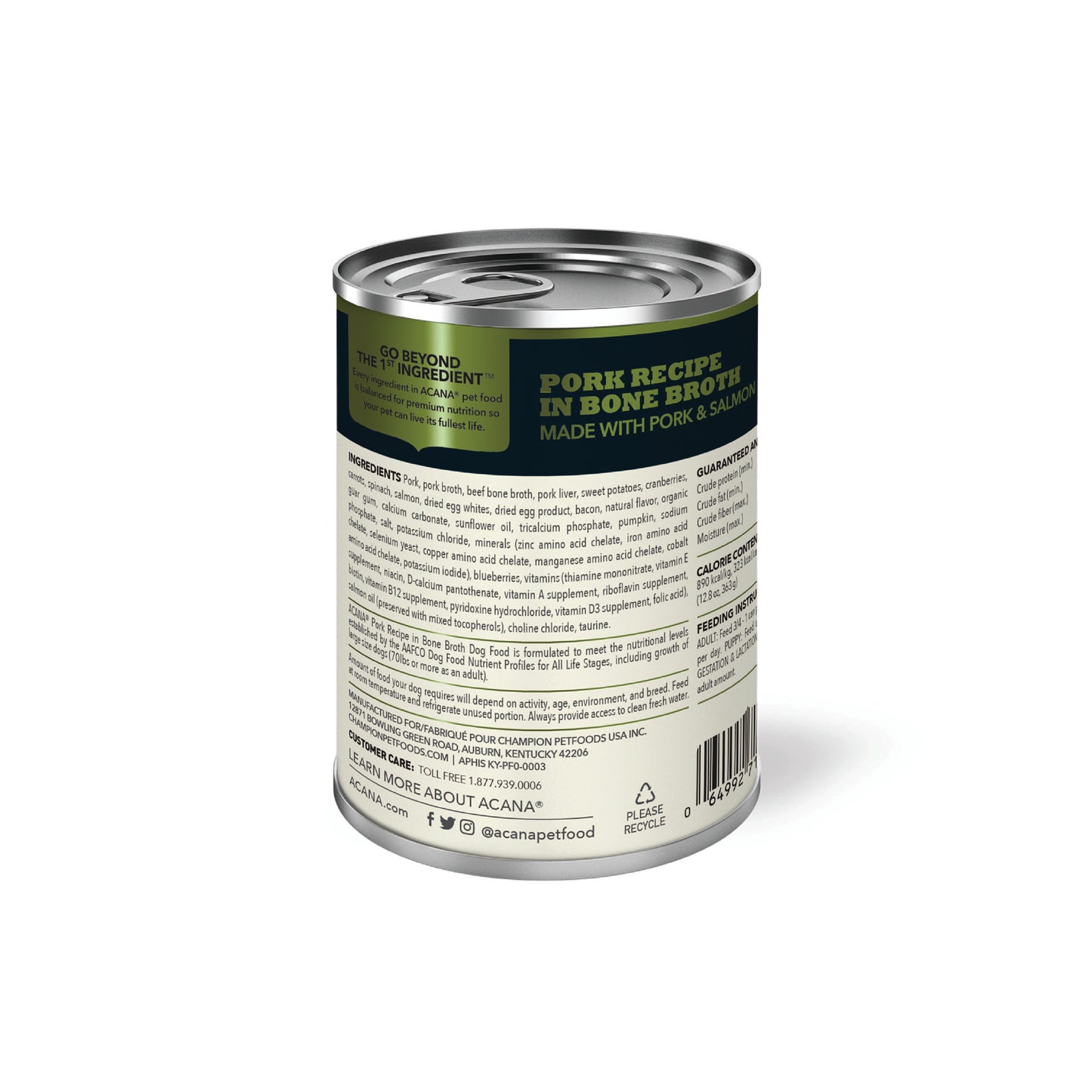 ACANA wet dog food pork stew back