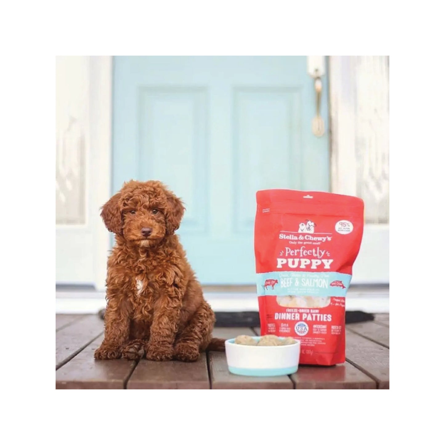 Stella & Chewy's - Perfectly Puppy galettes de nourriture crue lyophilisée au boeuf et au saumon