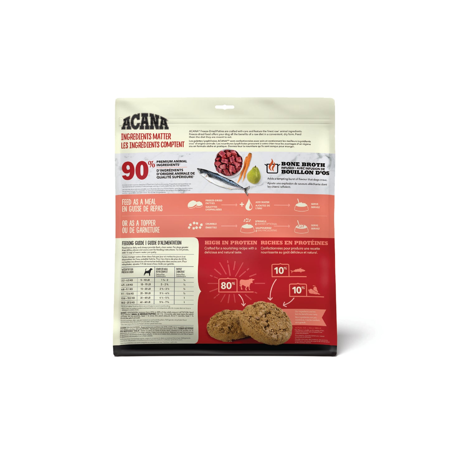 ACANA Freeze-dried patties beef recipe 397g (back)