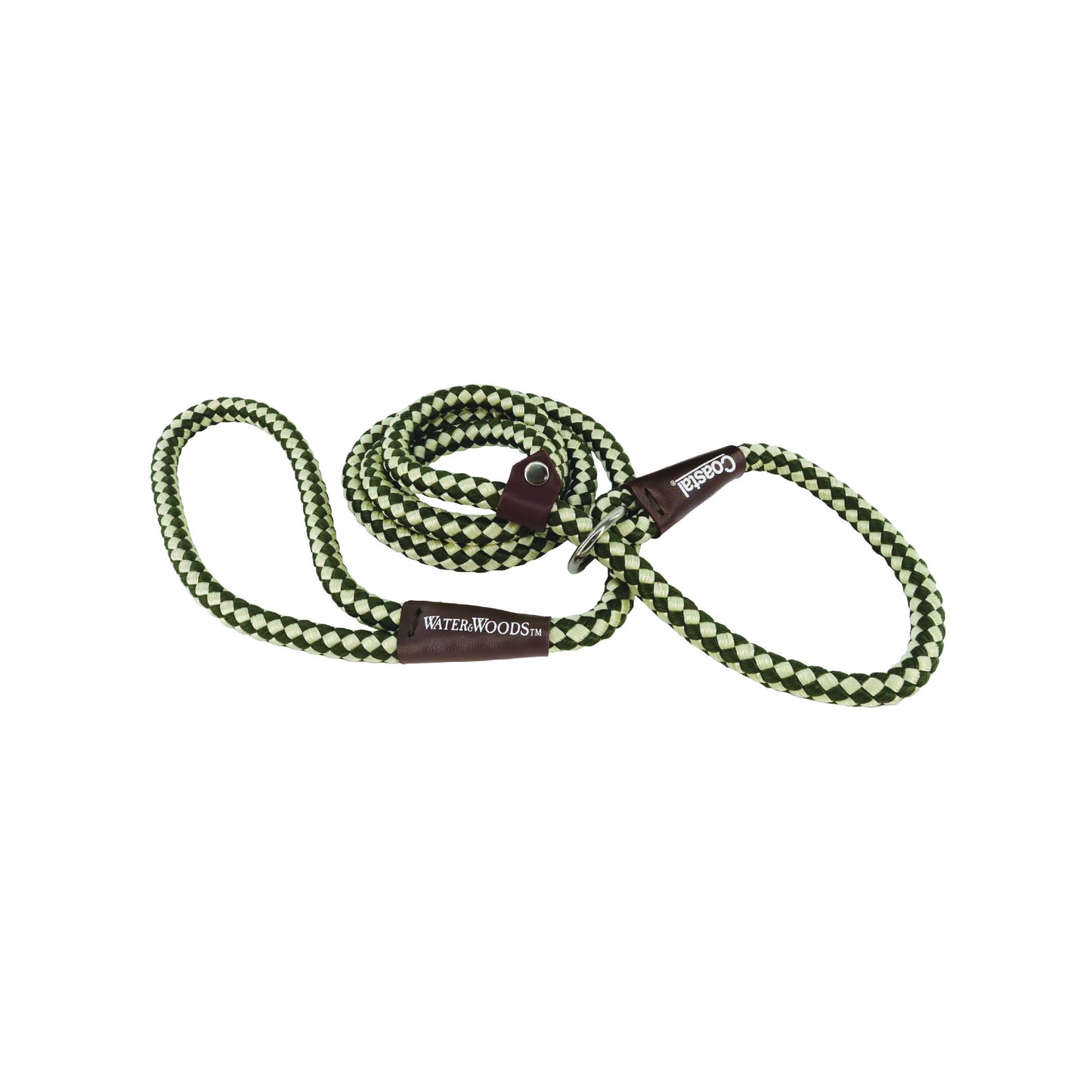 Coastal - Slip Lead Rope Leash (Green & White)
