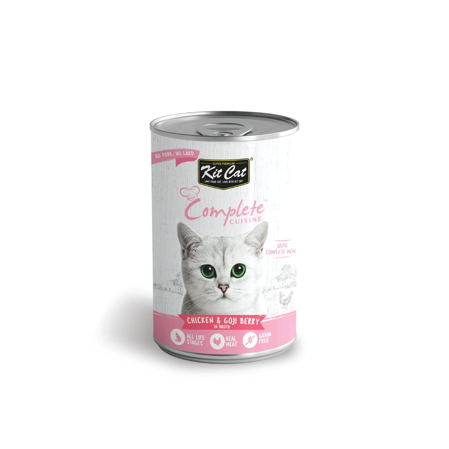 Kit Cat - Cuisine complète™ au poulet & baies de Goji dans du bouillon (morceaux déchiquetés)