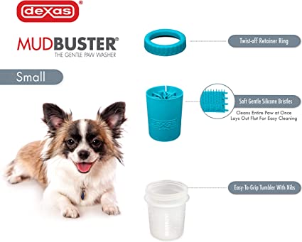 Dexas - Le nettoyeur de pattes de chien Mudbuster (petit, gris)