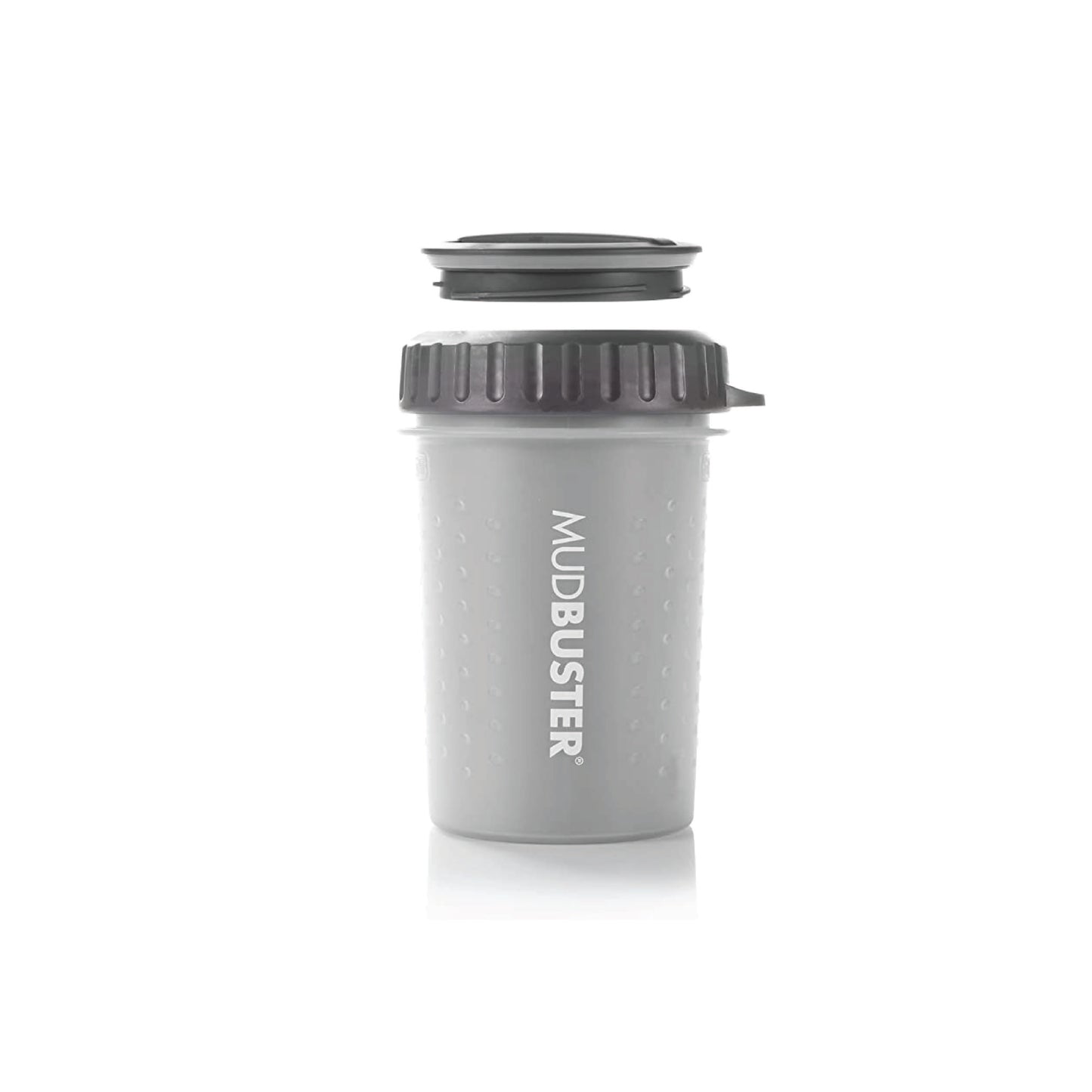 Dexas - Le nettoyeur de pattes de chien Mudbuster avec couvercle (moyen et large, gris)