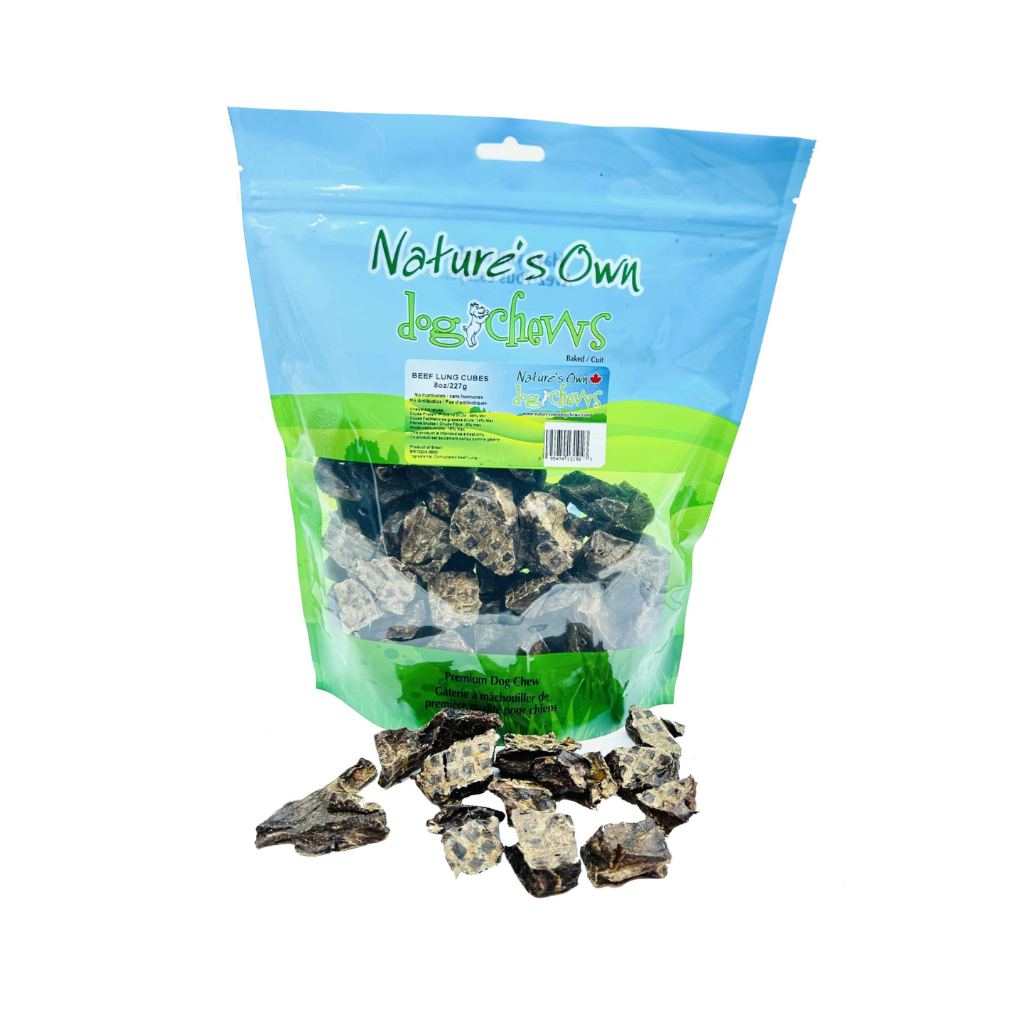 Nature's Own - Gâteries pour chien cubes de poumons de boeuf (0,5 lb)