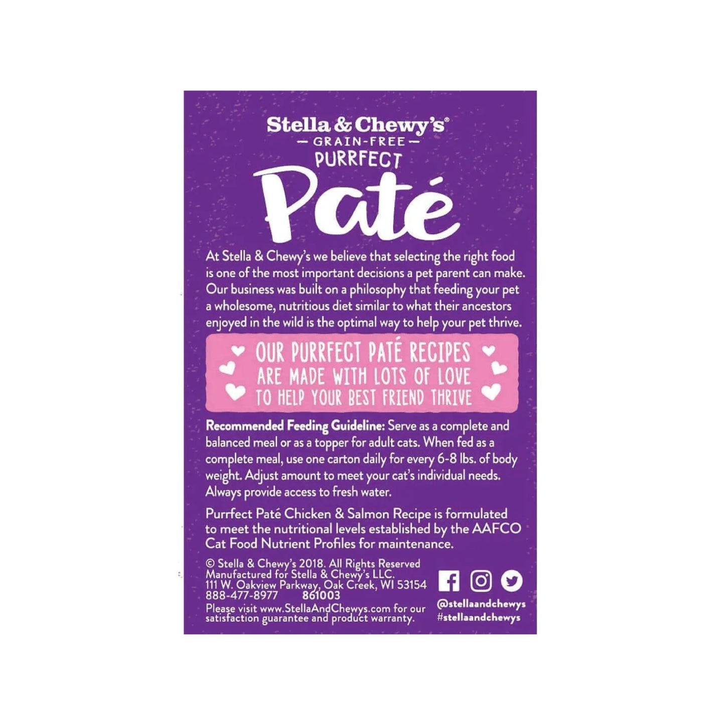 Stella & Chewy's - Purrfect Paté au poulet & au saumon