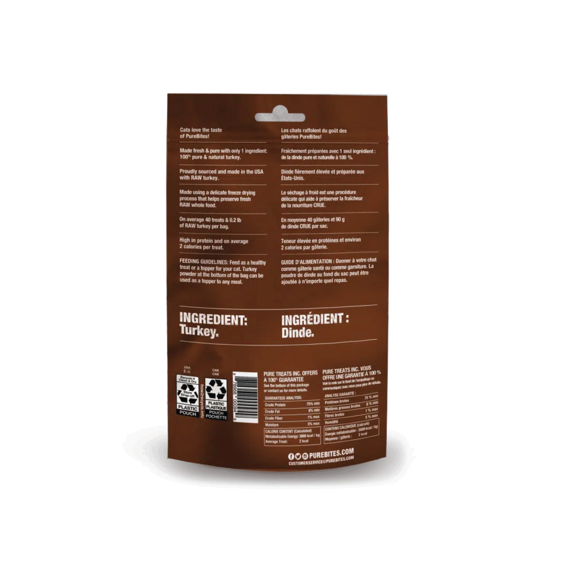 Raw freeze-dried turkey cat treats made of 1 ingredient