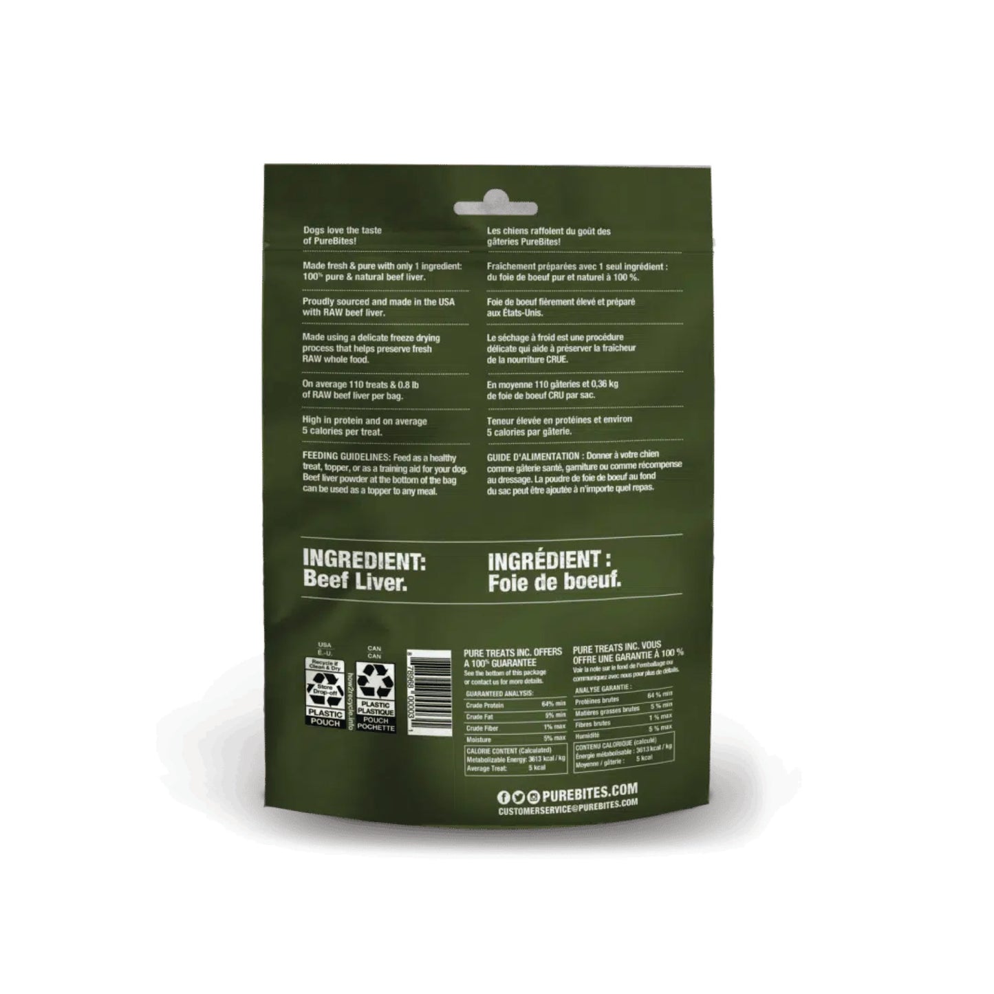 PureBites - Gâteries pour chiens lyophilisées (foie de bœuf)
