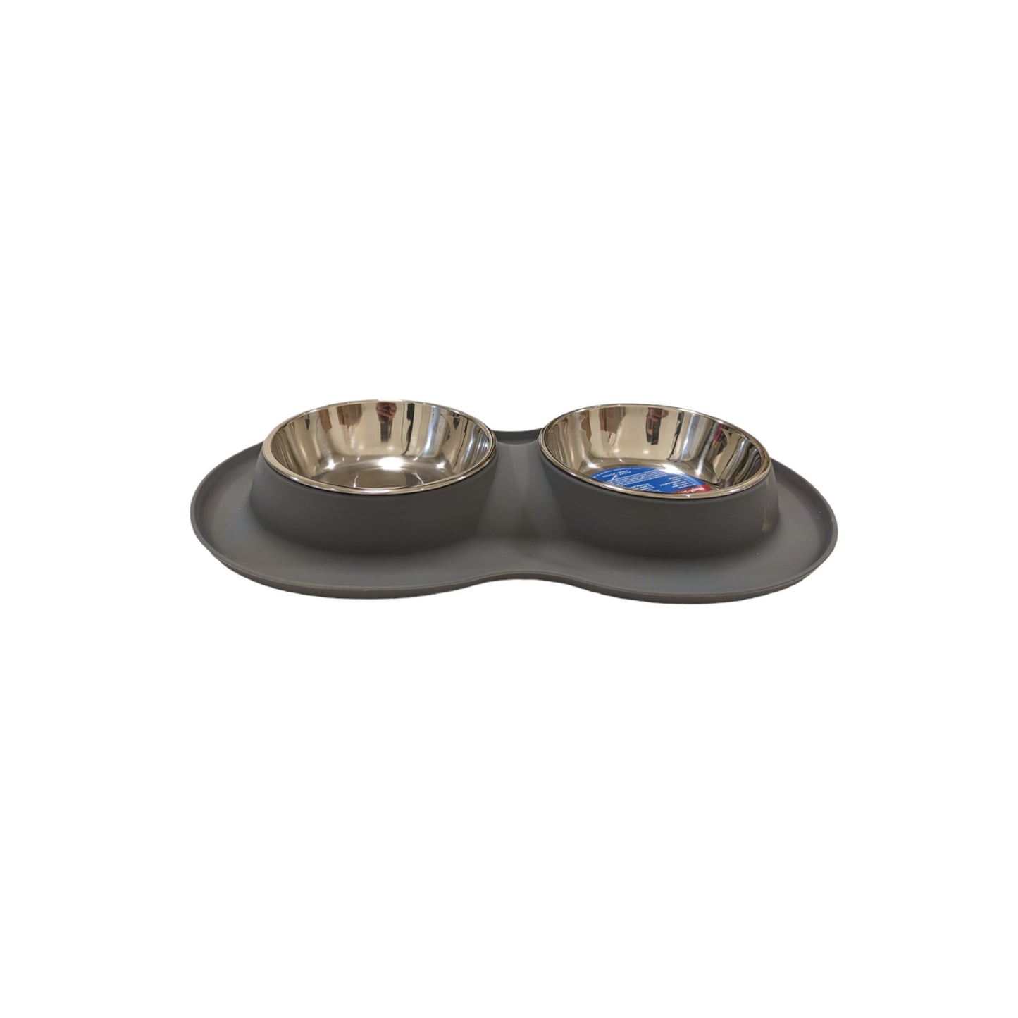 Trixie - Double Stainless Bowl with Silicone Stand (Grey)