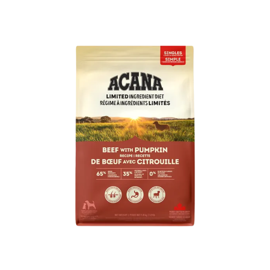 Acana - Nourriture pour chien à ingrédients limités au bœuf et à la citrouille