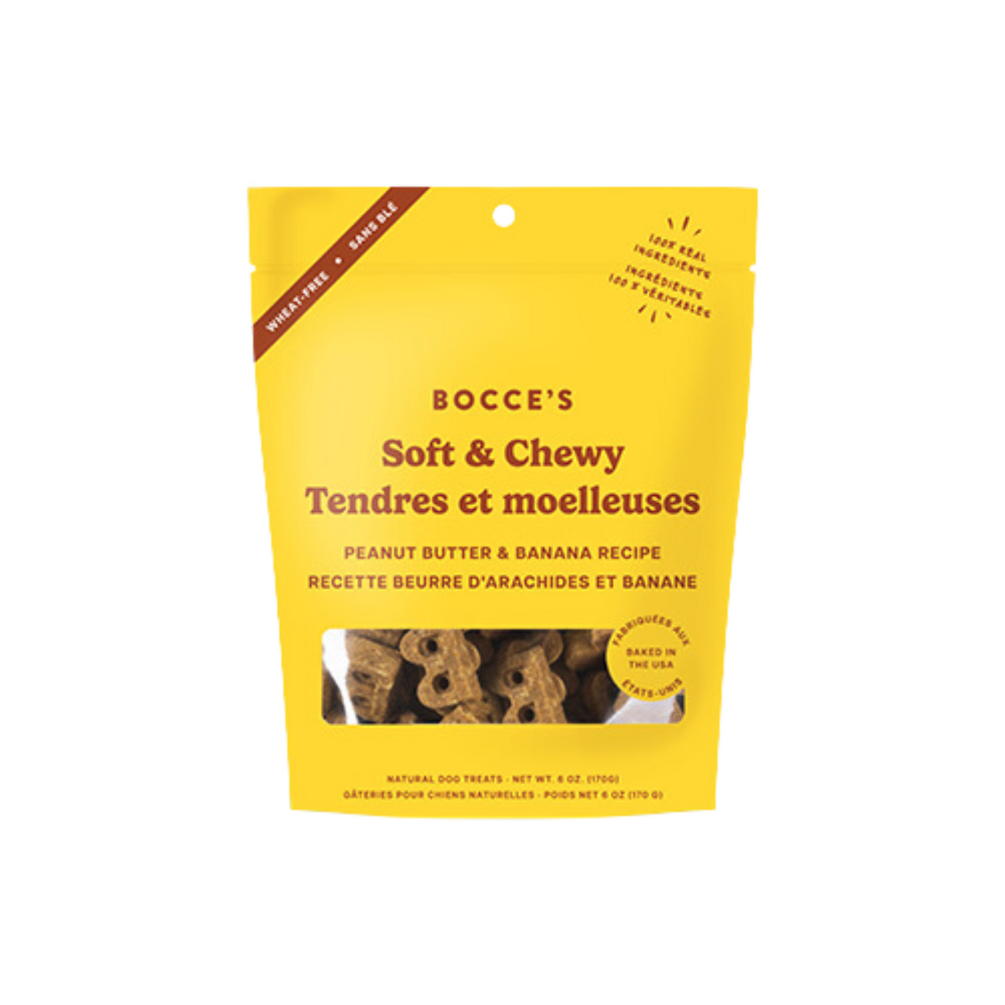 Bocce's Bakery - Soft and Chewy Peanut Butter and Banana Dog Treats