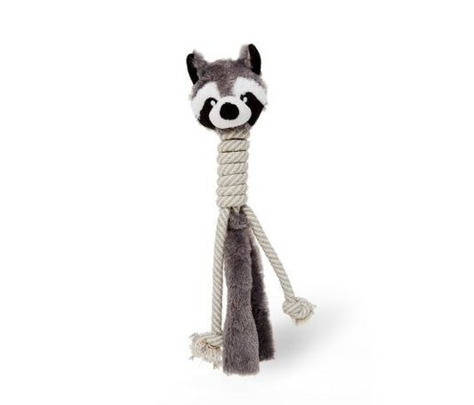 Bud'z - Plush Dog Toy Racoon with Cotton Long Neck (15")