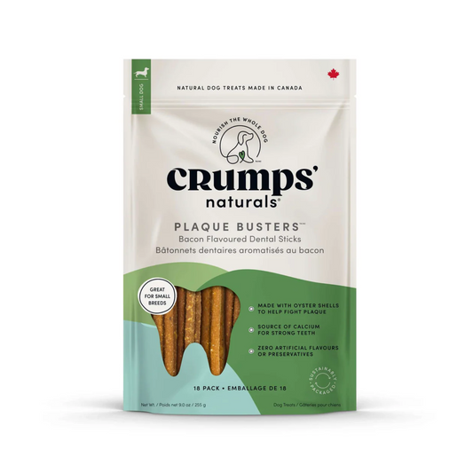 Crump's Natural - Plaque Busters Dog Dental Sticks (Bacon, pack of 10)