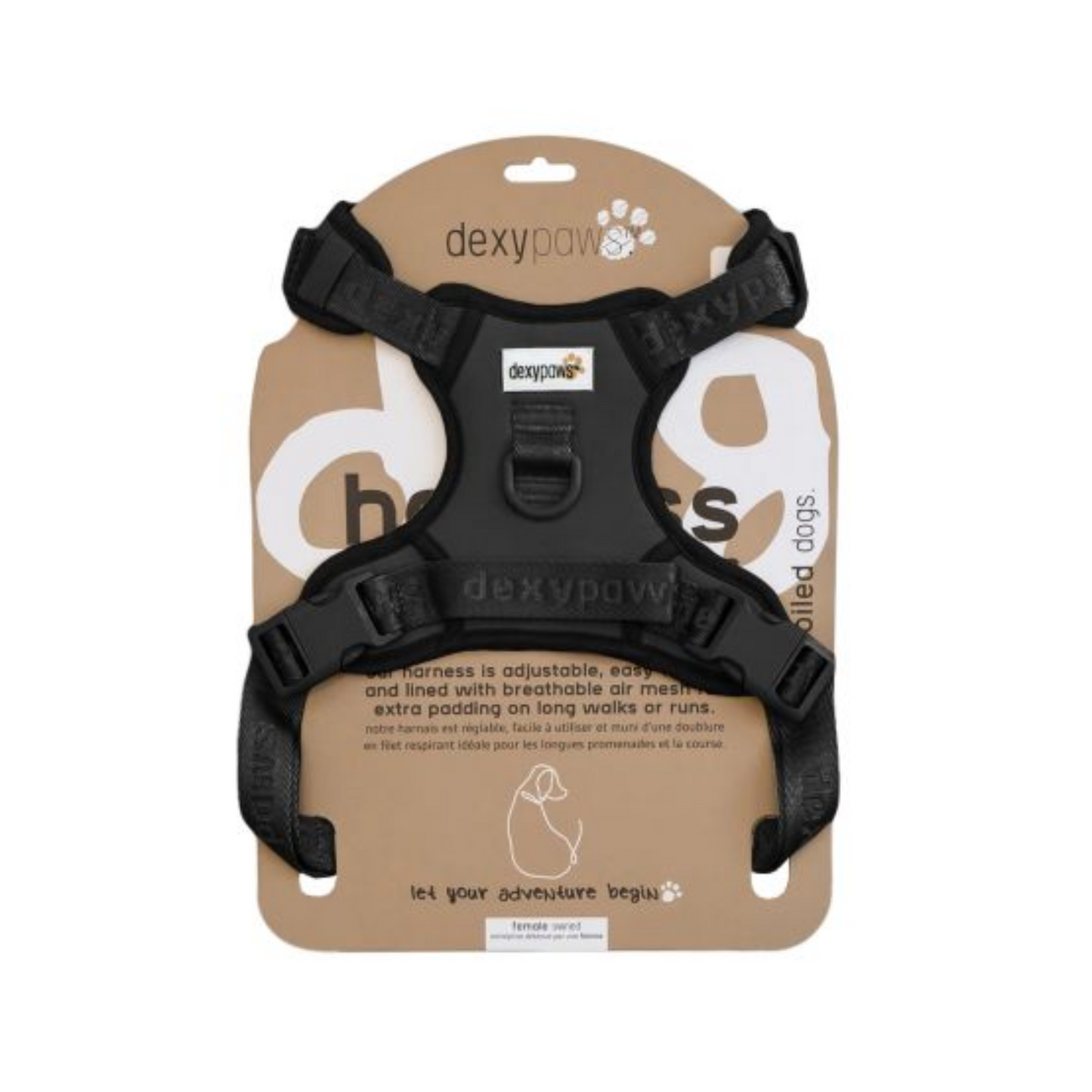 Dexypaws - No-pull Dog Harness (Black)