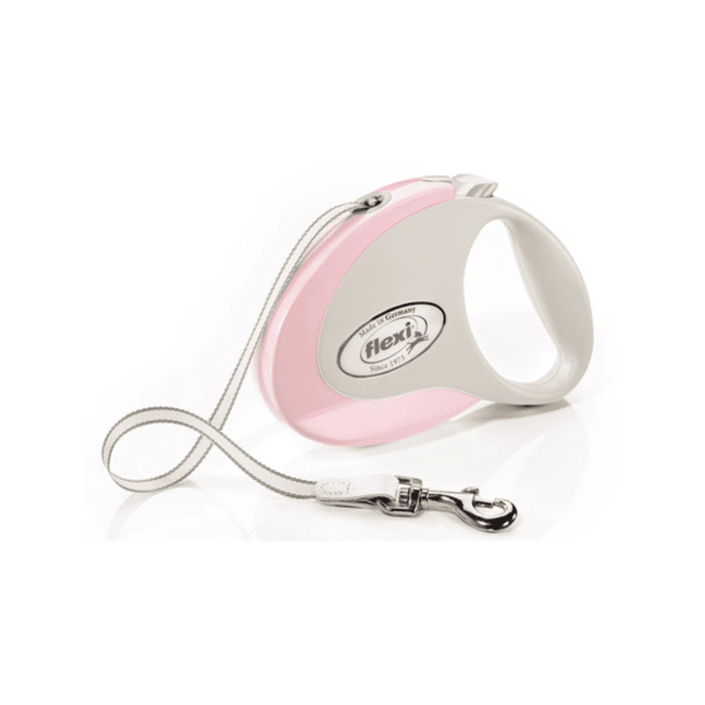 Flexi - Laisse rétractable pour chien avec ruban blanc (rose)