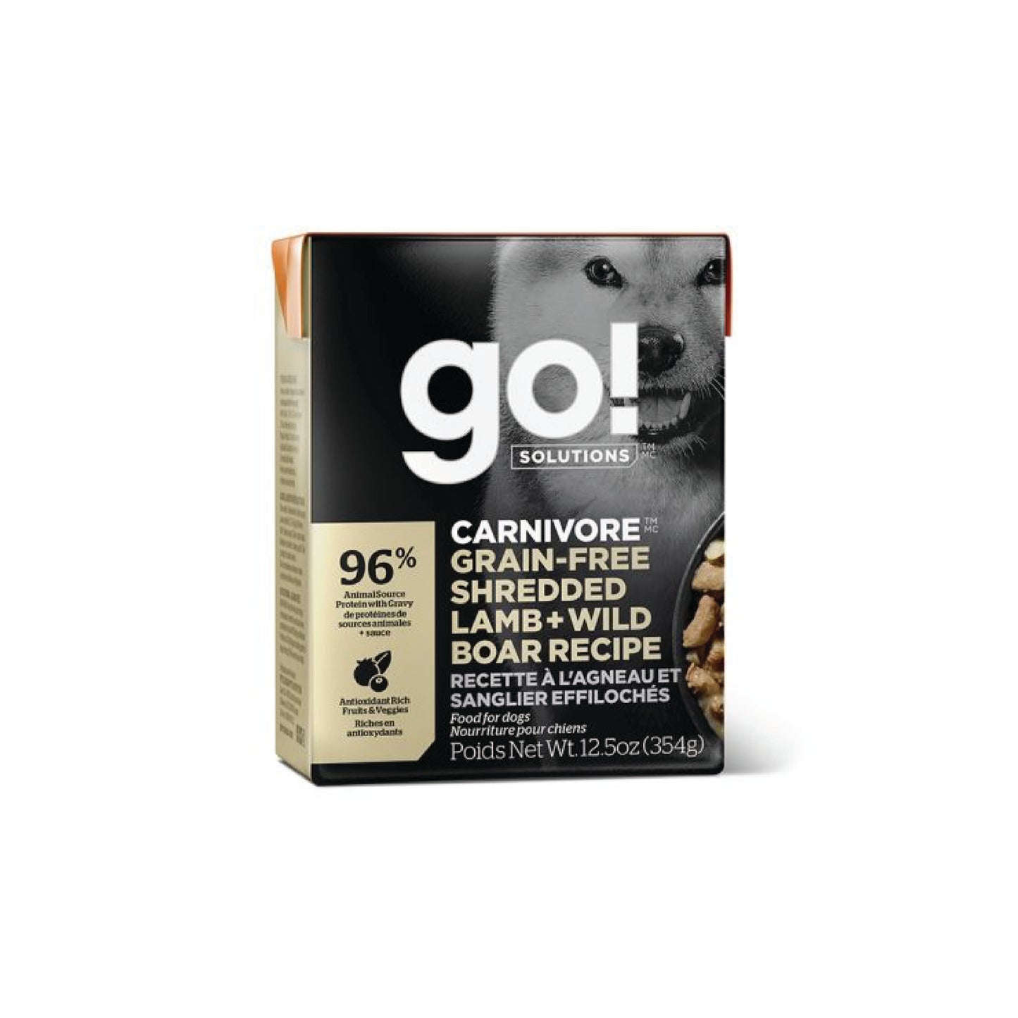 Go! - Carnivore à l'agneau et au sanglier effilochés (sans grains)