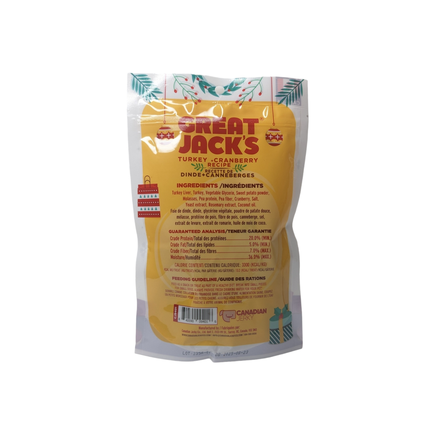 Great Jack's - Soft Holiday Treats for Dogs (Turkey and Cranberry)