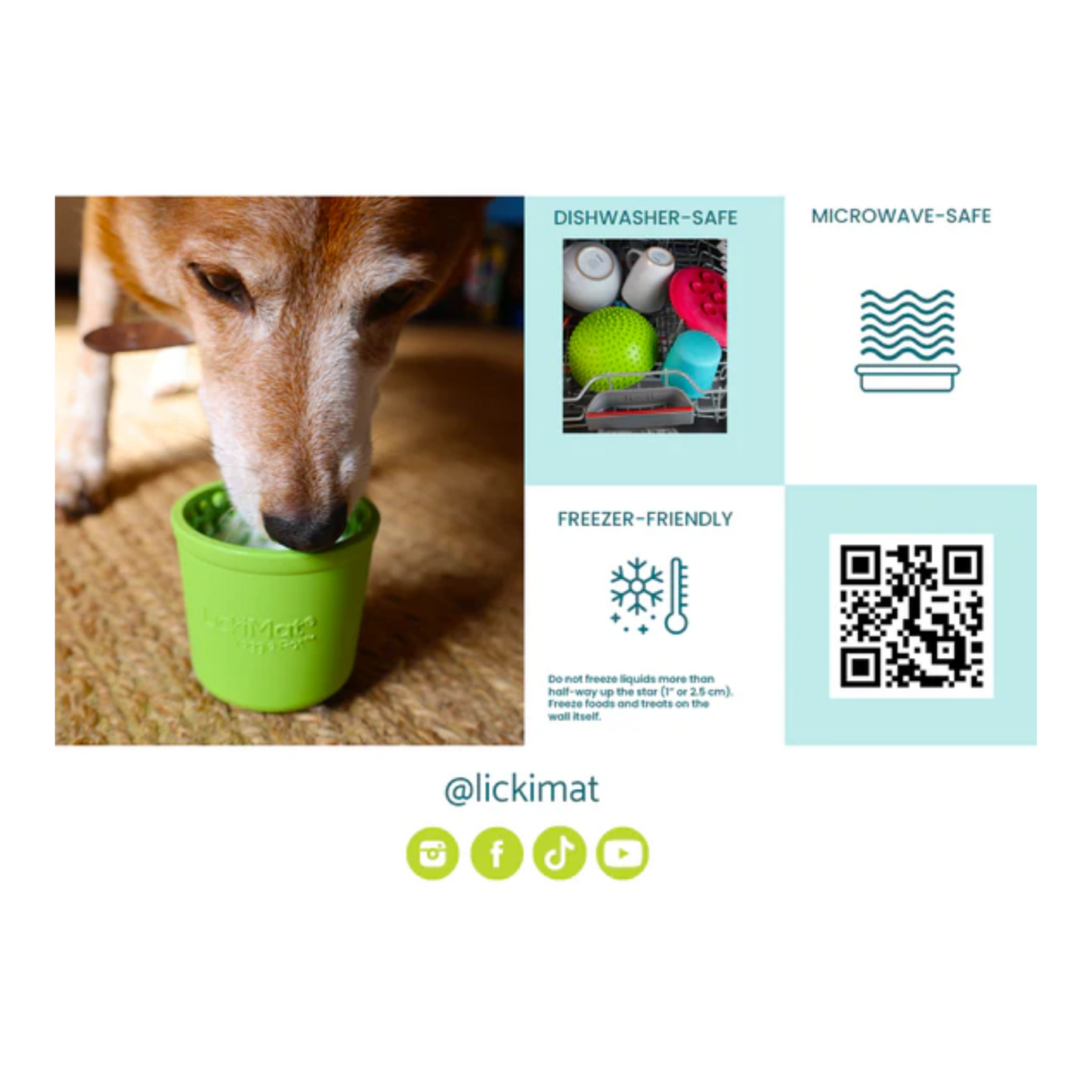 Lickimat - Yoggie Pot Enrichment Dog Bowl (Green)