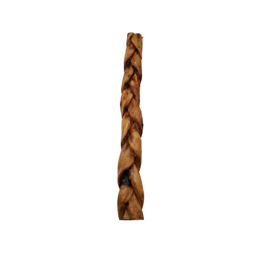 Munchie Bones - Braided Liver Glazed Beef Collagen Stick Dog Chew (12”)