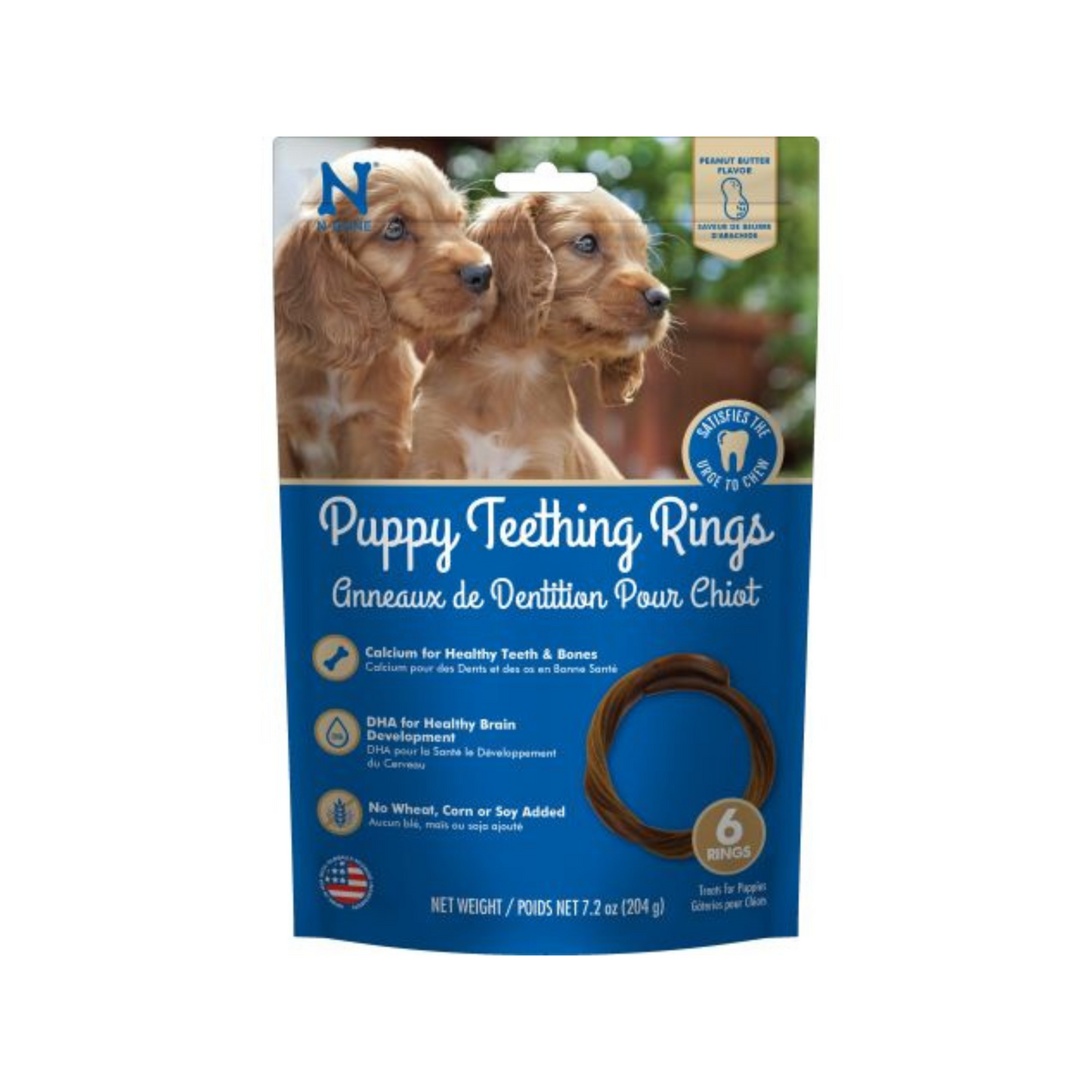 N-bone - Puppy Teething Rings (Peanut Butter, Pack of 6)