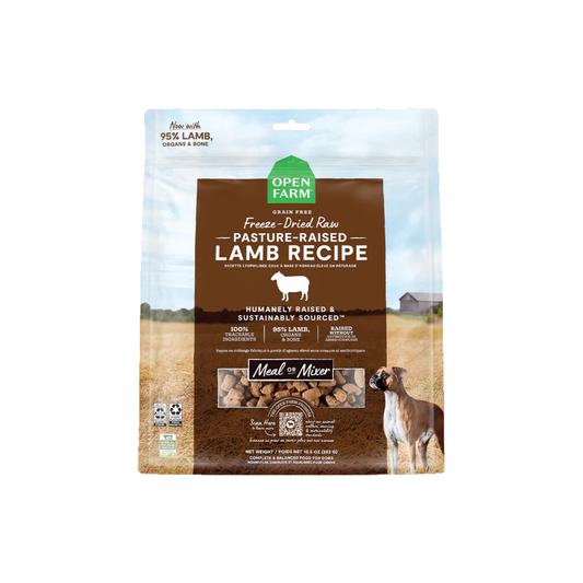 Open Farm - Nourriture crue lyophilisée pour chien à l'agneau élevé au pâturage (morceaux)