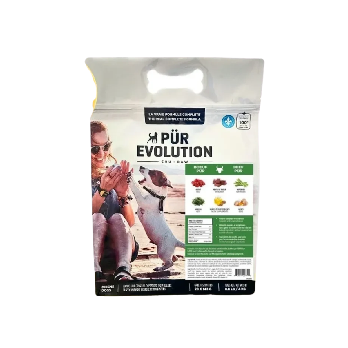 PÜR Evolution - Nourriture crue au boeuf sans os (Formats disponibles)
