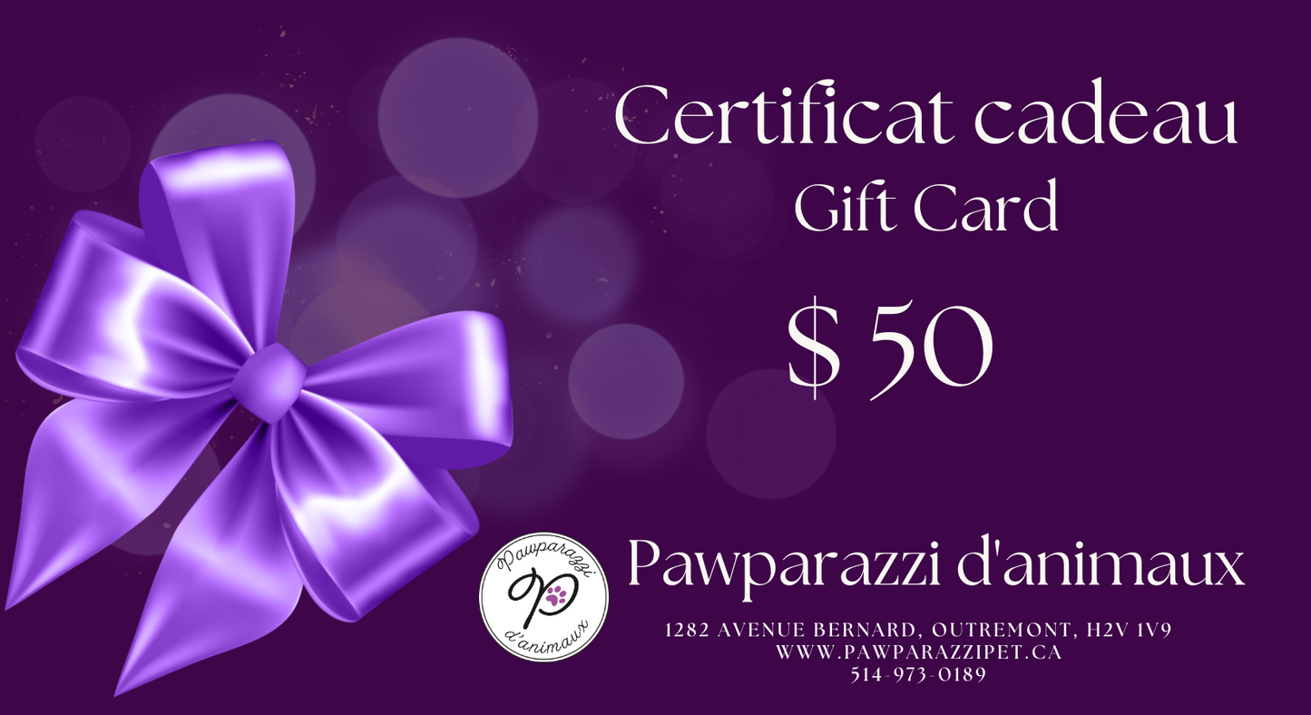 Gift Card from Pawparazzi d'animaux