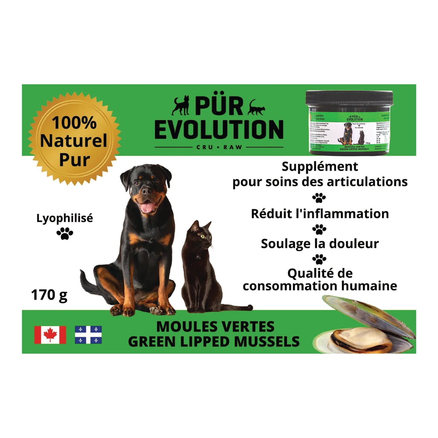 PÜR Evolution - Green Lipped Mussel Powder Mobility Supplement