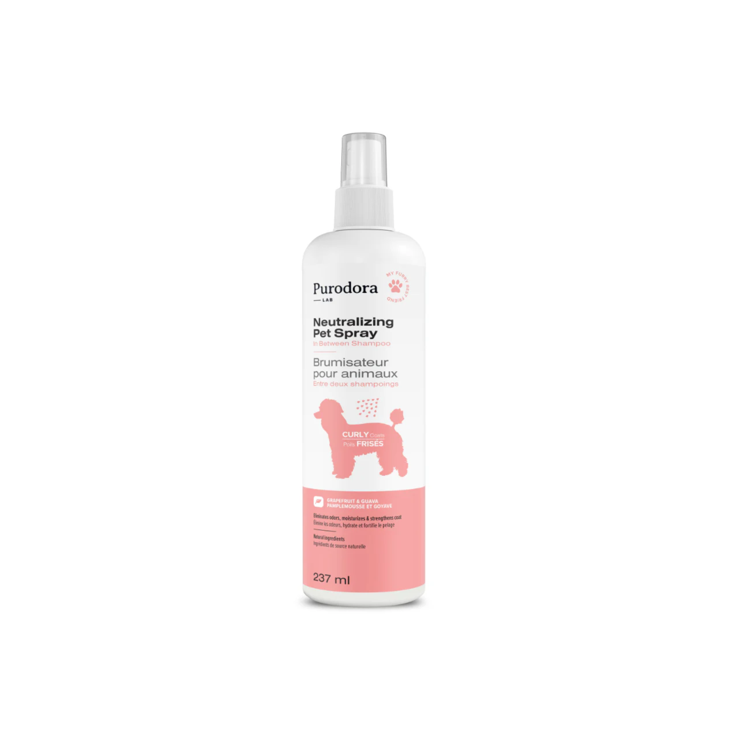 Purodora Lab - Shampooing sec désodorisant pour chien au pelage frisé