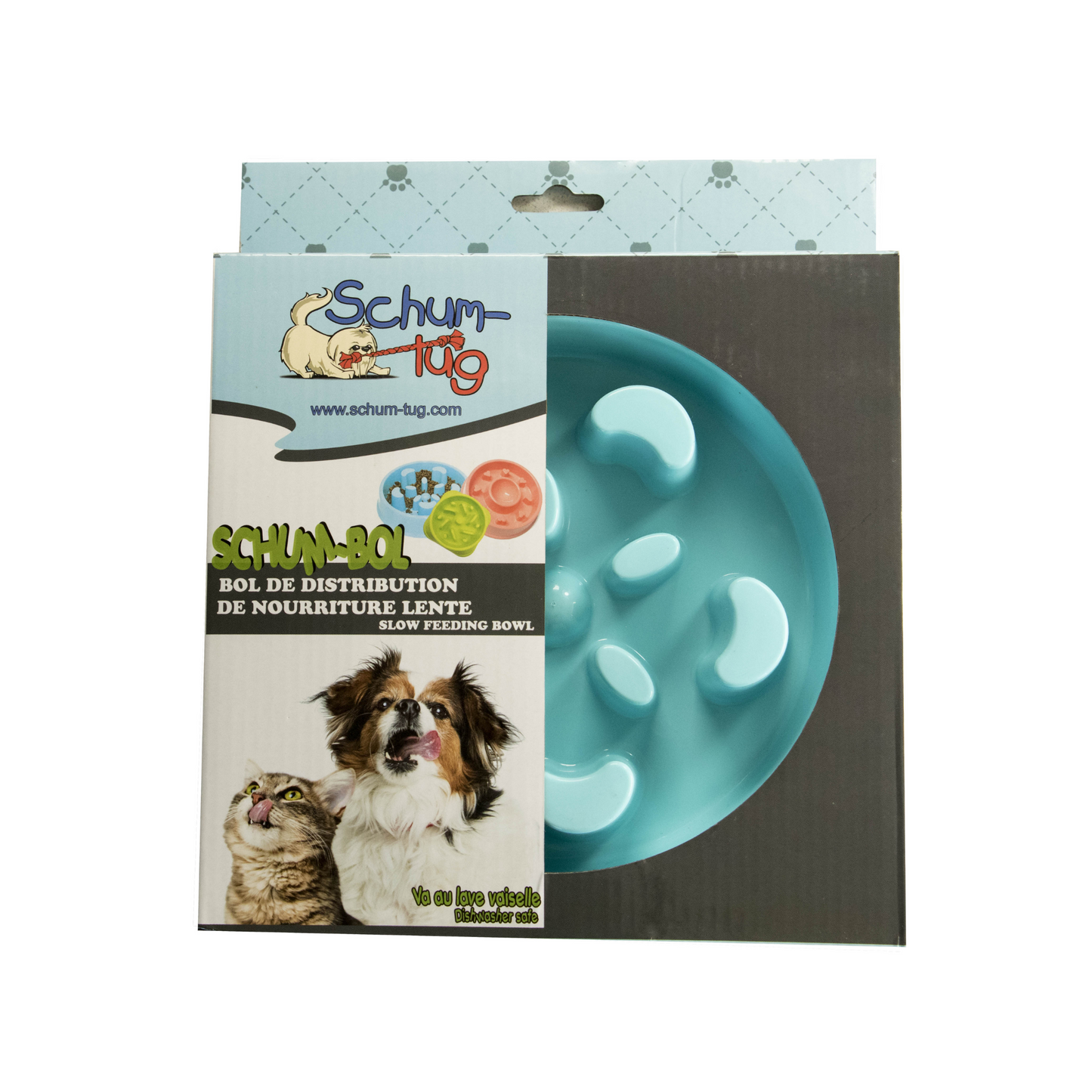 Schum Bowl - Bol ralentisseur pour chien ou chat (bleu)