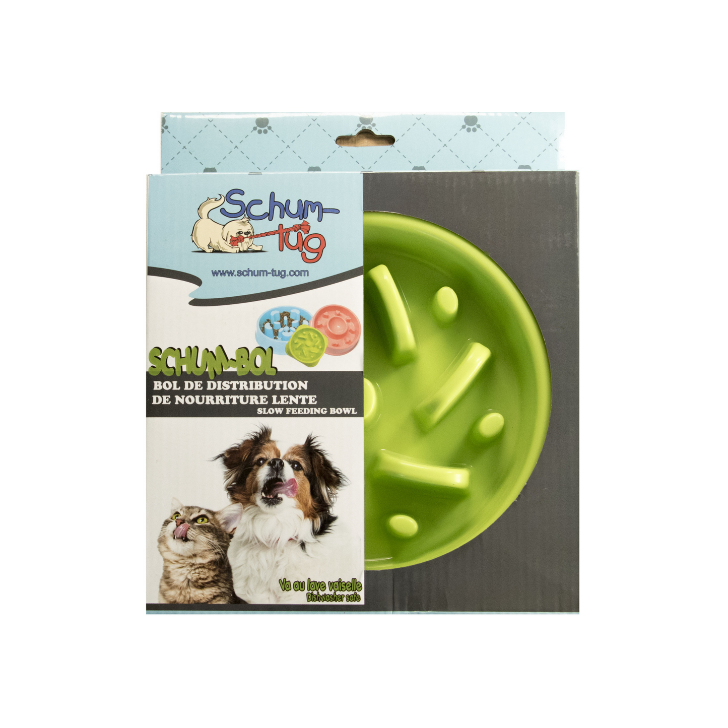 Schum Bowl - Slow Feeder Dog or Cat Bowl (Green)