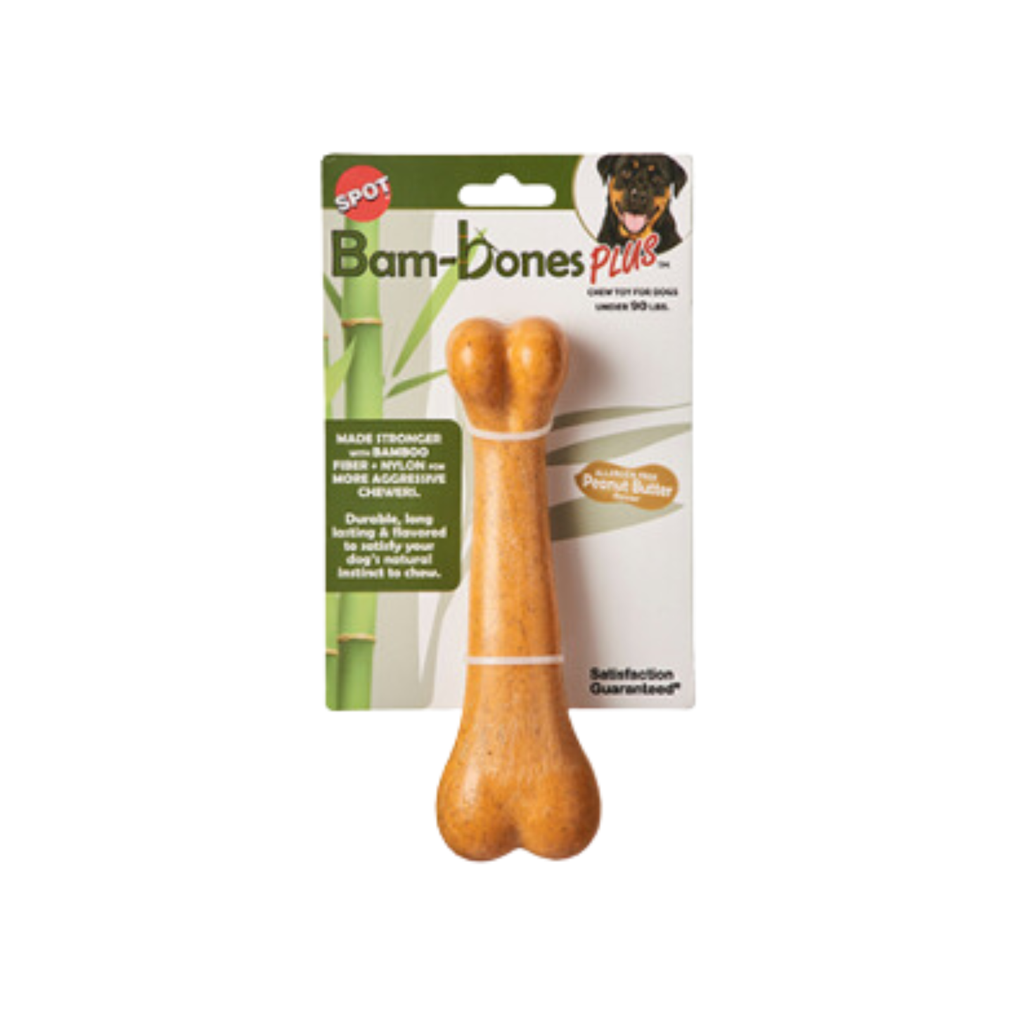 Spot -  Bam-bones Chew Toy for Dogs Peanut Butter Dino Bone (7")