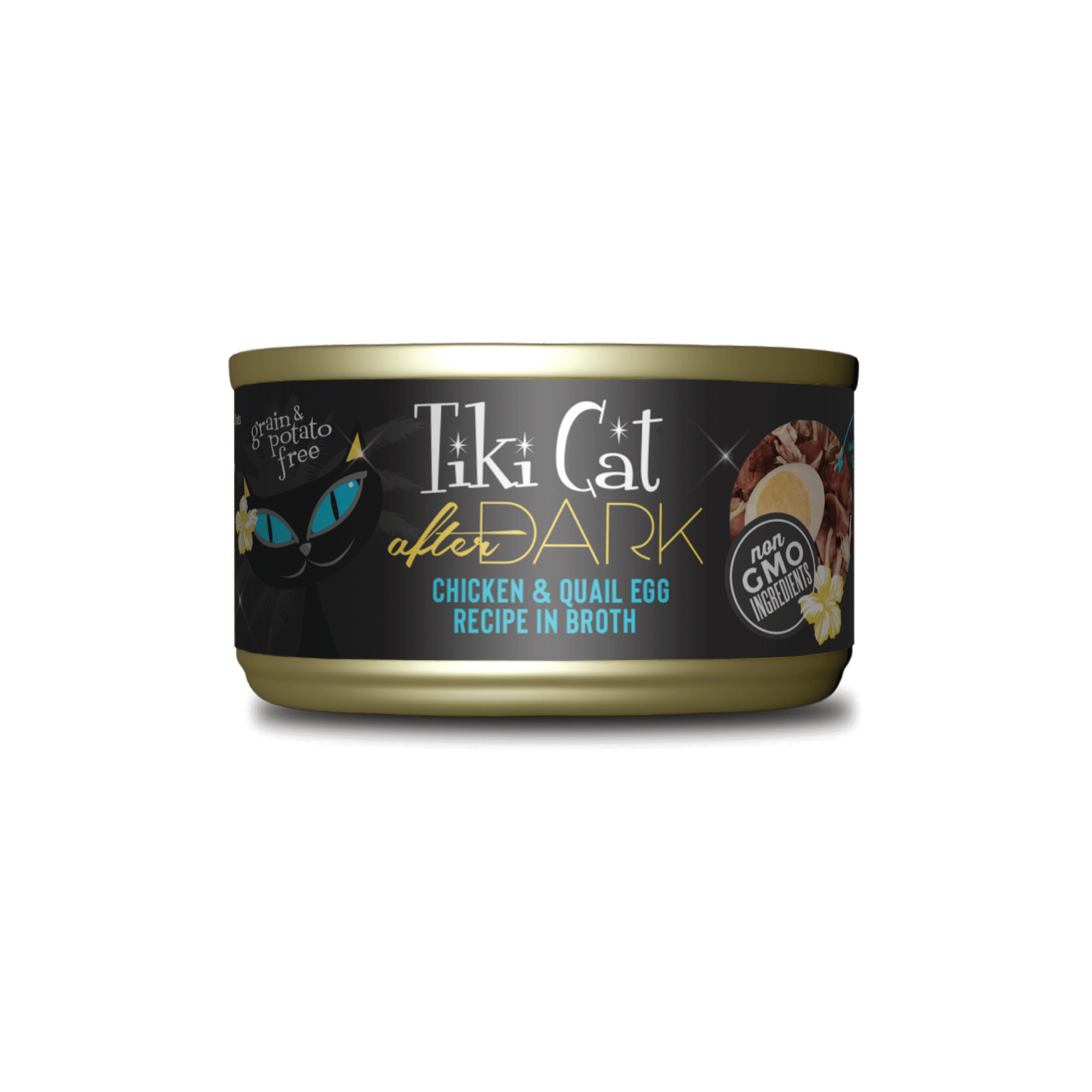 After Dark Chicken Quail Egg Wet Cat Food Shreds Tiki Cat