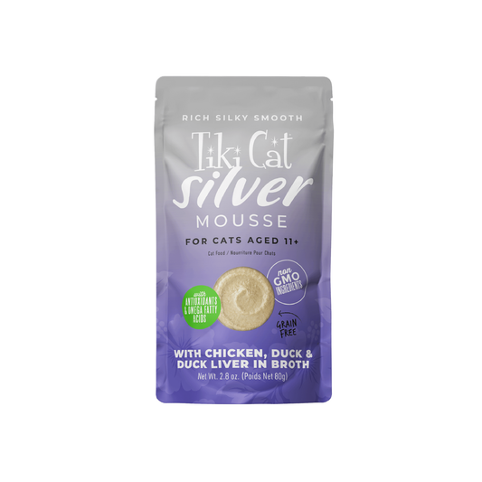 Tiki Cat - Silver Senior Mousse Wet Cat Food with Chicken, Duck & Duck Liver