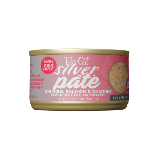 Tiki Cat - Silver Senior Wet Cat Food with Chicken, Salmon & Chicken Liver (Pâté)