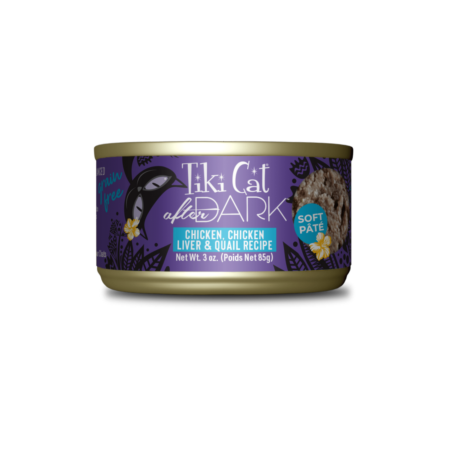 Tiki Cat - After Dark nourriture humide pour chat au poulet, foie de poulet et oeuf de caille (pâté lisse)