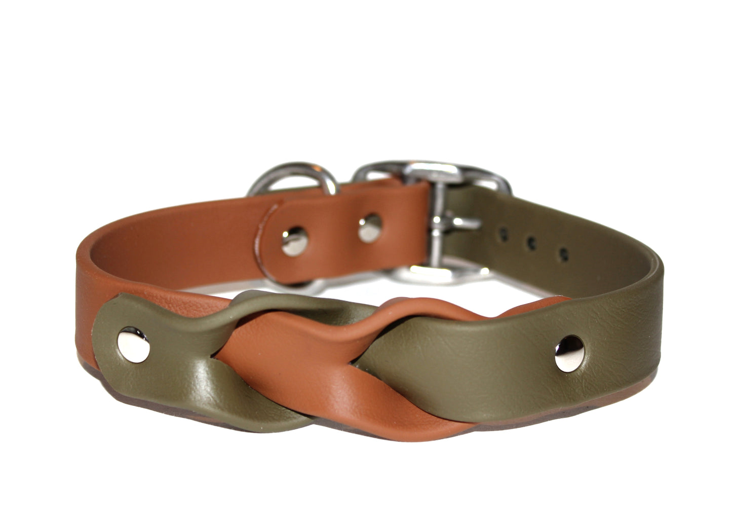 Vgan Dog - Center Trenza Biothane Collar (0.5" width, colors available)