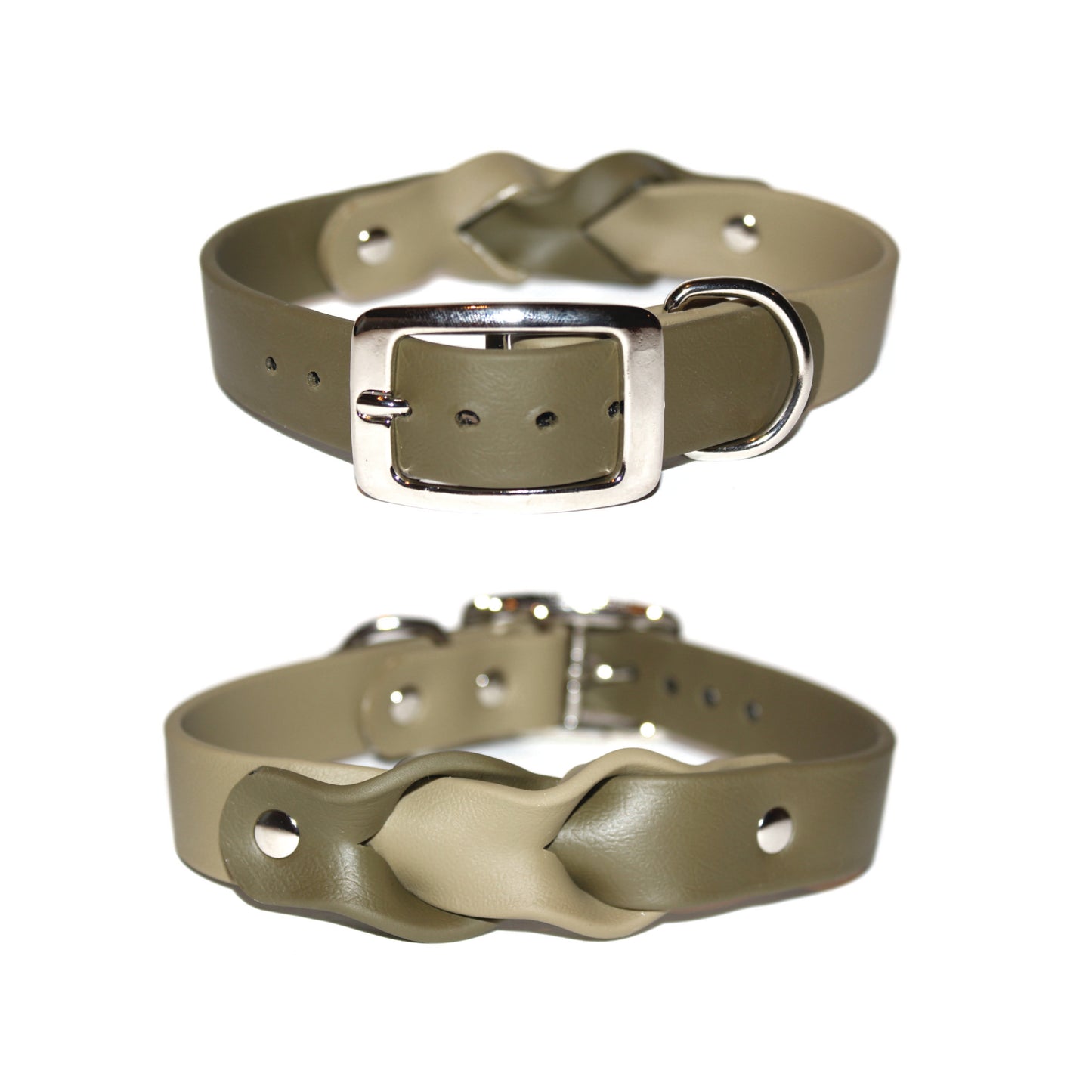 Vgan Dog - Center Trenza Biothane Collar (0.5" width, colors available)