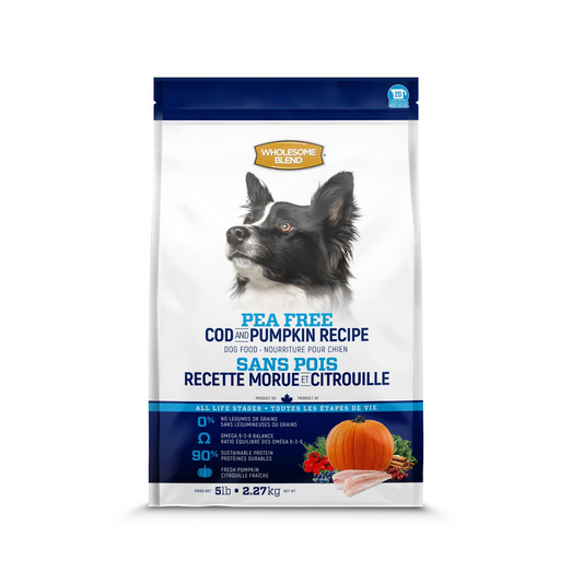 Wholesome Blend - Nourriture sèche pour chien (sans grains ni légumineuses, morue et citrouille)