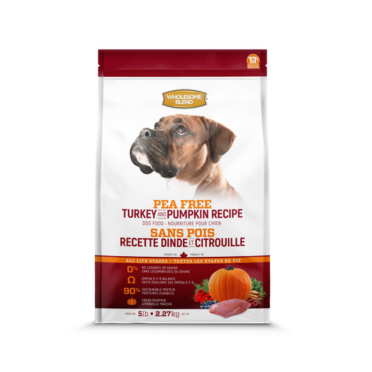 Wholesome Blend - Nourriture sèche pour chien (sans grains ni légumineuses, dinde et citrouille)