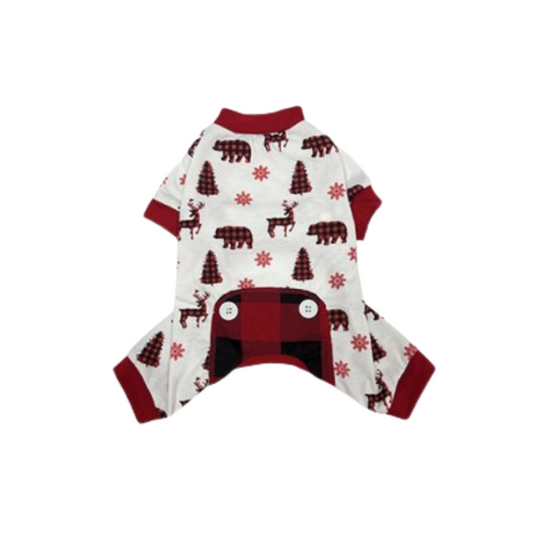 foufouBrands - Pyjama pour chien Heritage polaire (Rouge, X-Small)