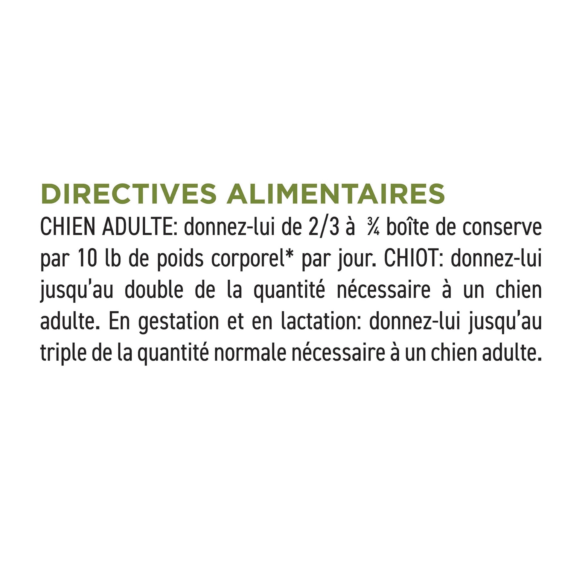 ACANA wet dog food pork stew directives alimentaires