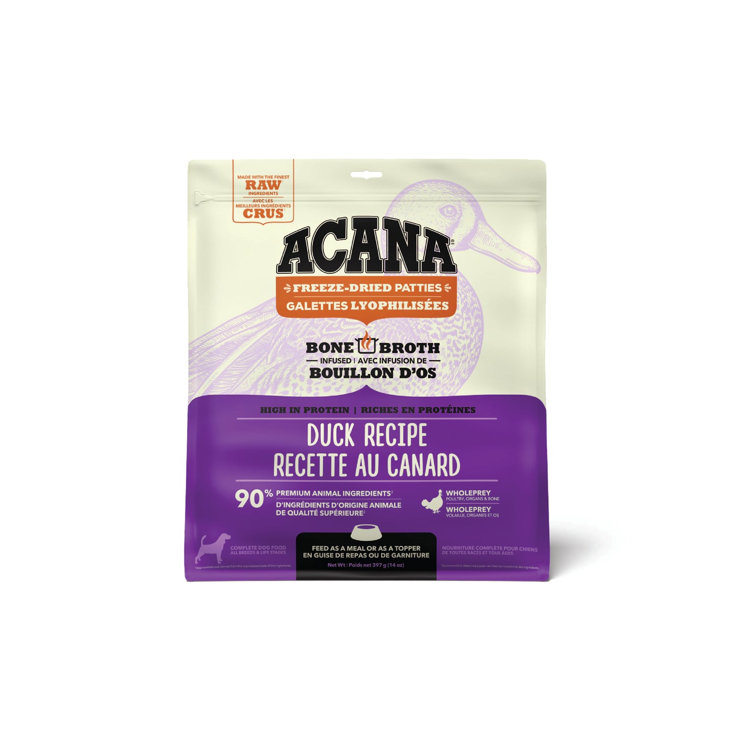 ACANA Freeze-dried patties duck recipe 397g