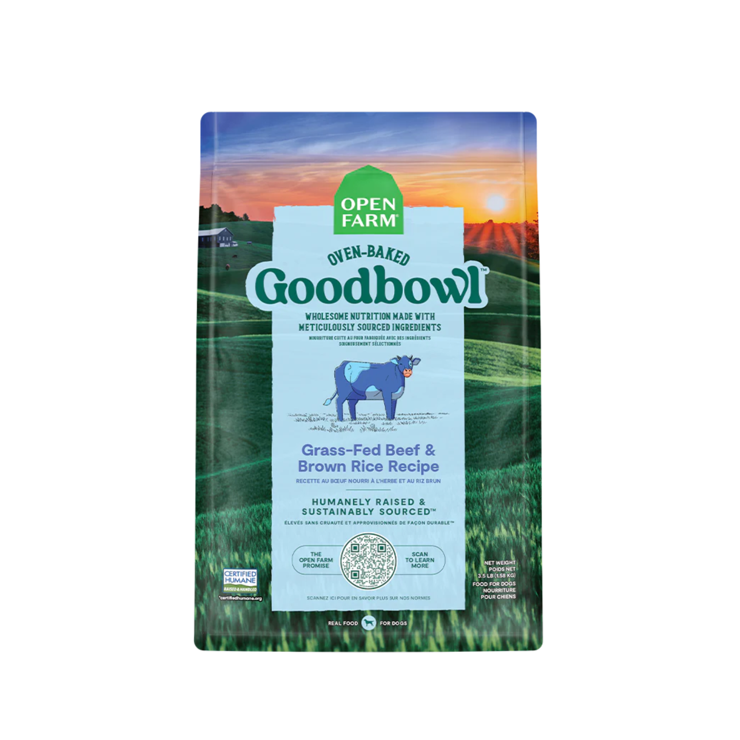 Open Farm - GoodBowl™ Nourriture sèche pour chien au bœuf nourri à l'herbe et au riz brun