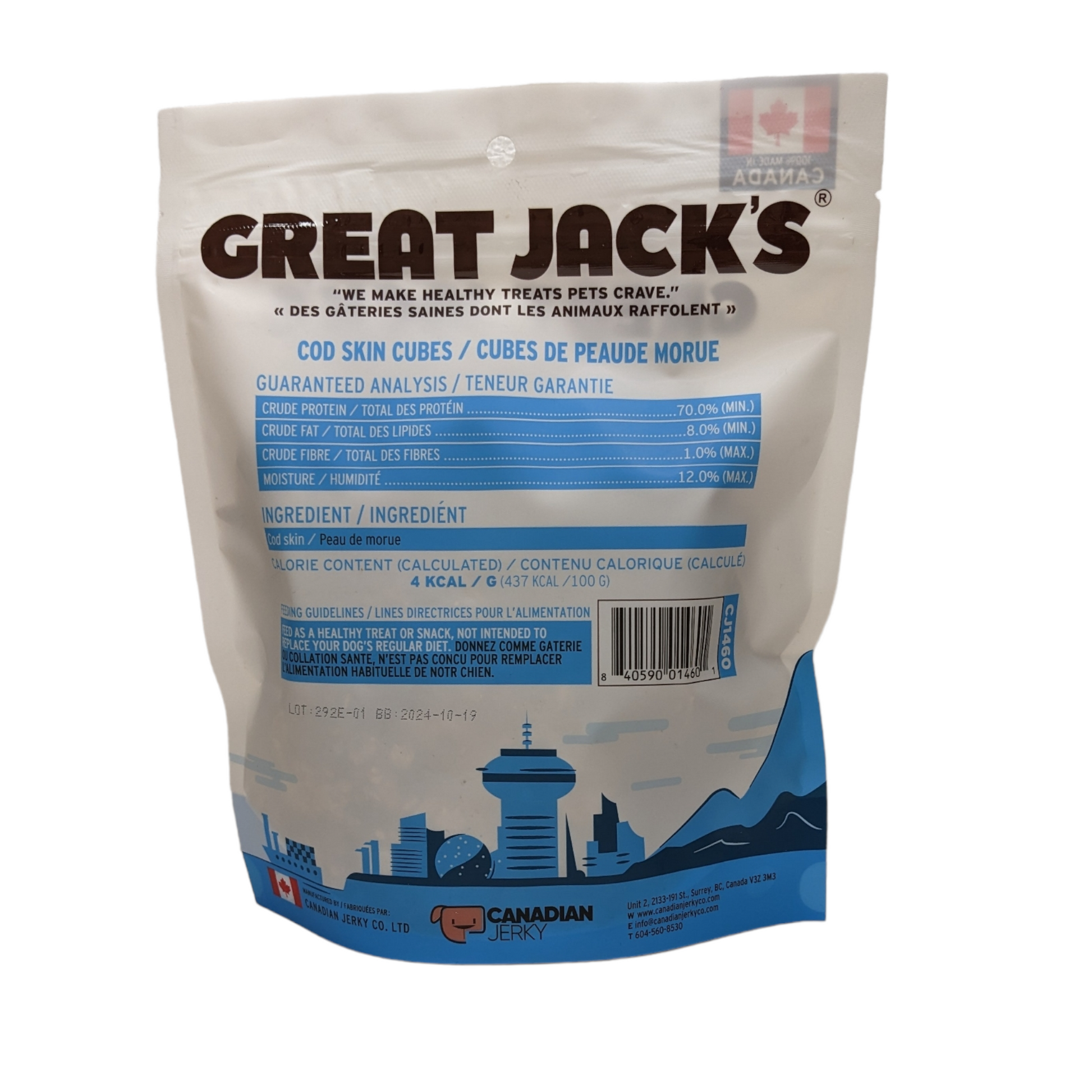 Great Jack's - Cod Skin Cubes Dog Treats – Pawparazzi d'animaux