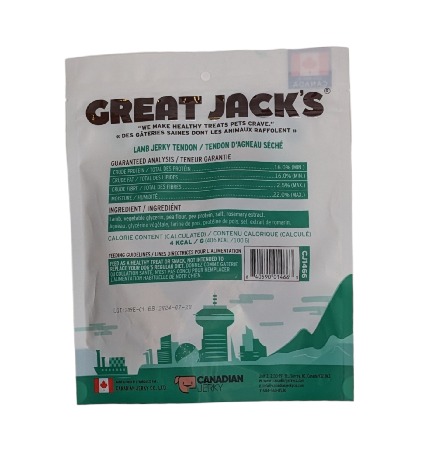 Great Jack's - Lamb Jerky Tender Bars