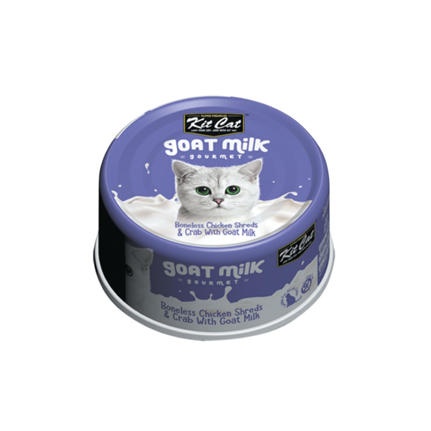 Kit Cat - Nourriture humide pour chat au poulet désossé, au crabe et au lait de chèvre