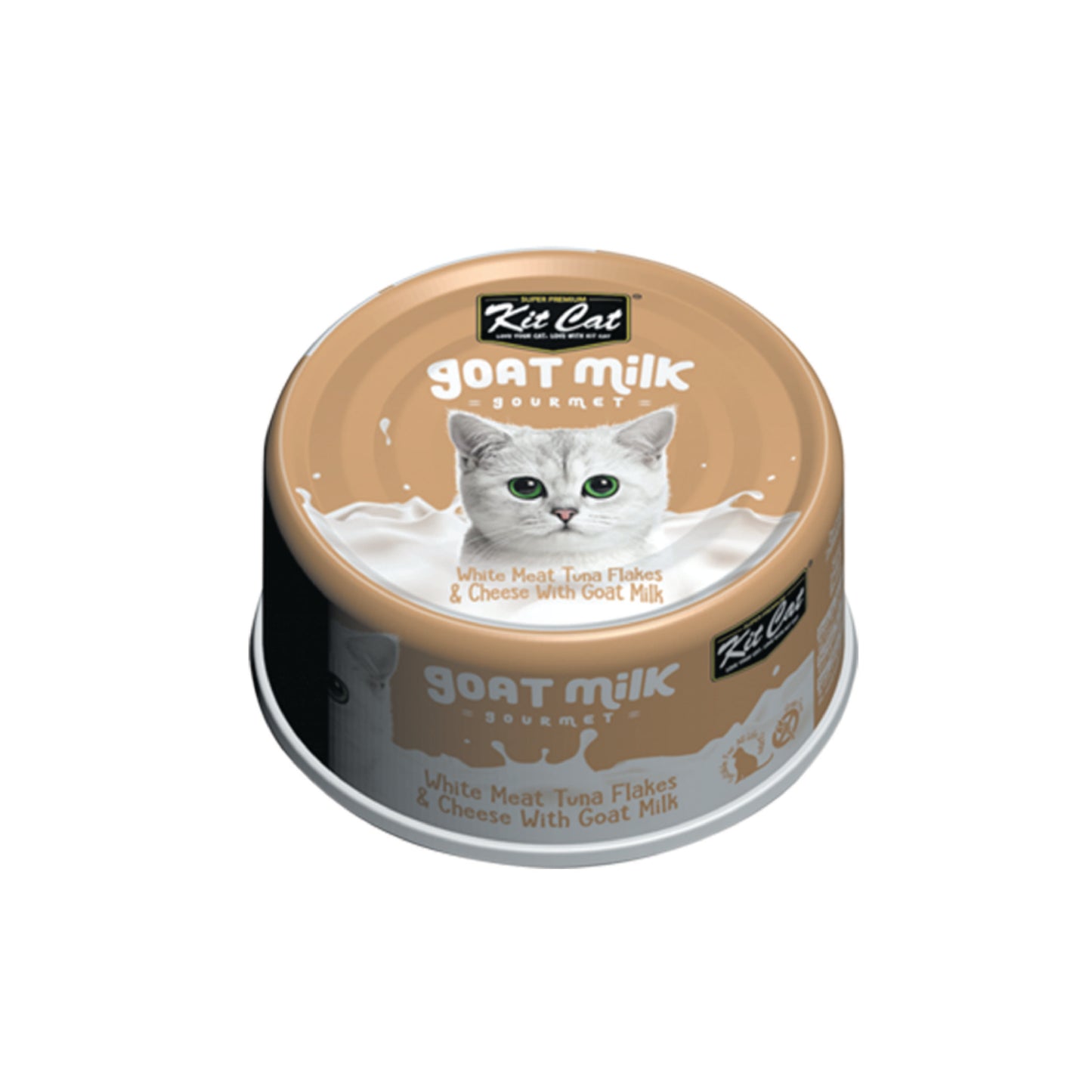 Kit Cat - Nourriture humide pour chat aux flocons de thon, au fromage et au lait de chèvre