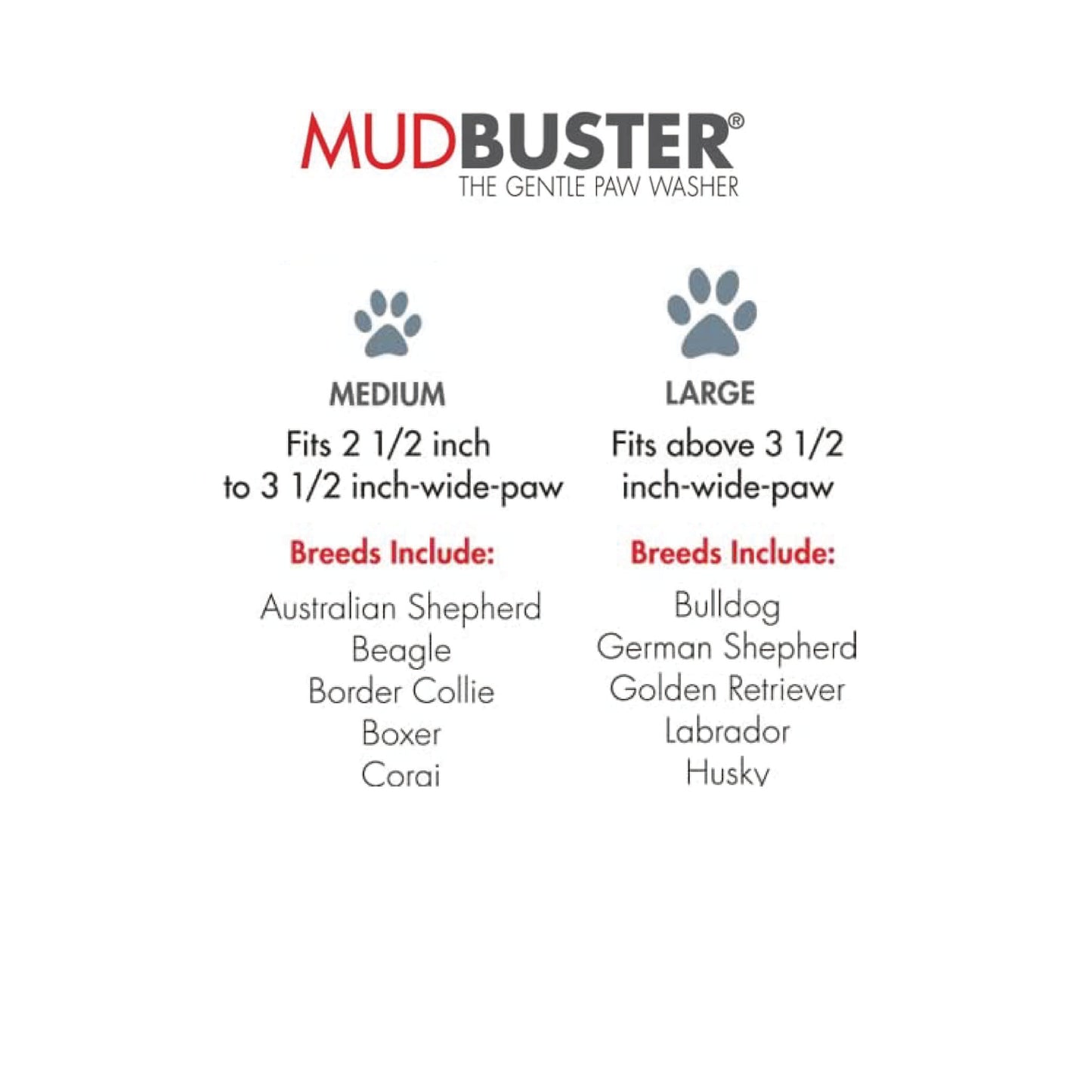 Dexas - Mudbuster Dog Paw Cleaner with Lid (Medium & Large, Grey)