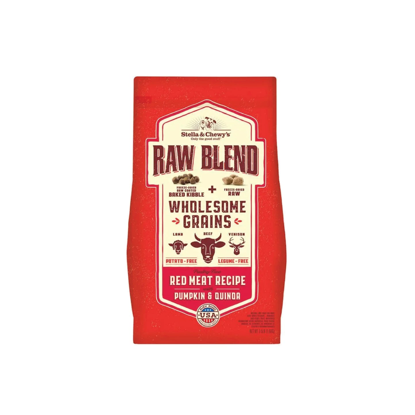 Stella & Chewy's - Recette à la viande rouge avec de la citrouille et du quinoa "Raw Blend" (avec grains)